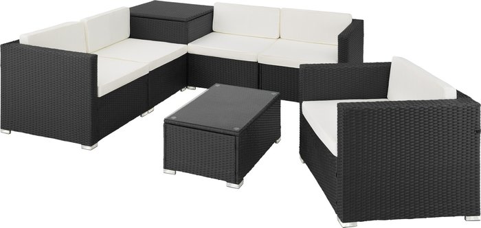 The Range | TECTAKE Tectake Rattan Garden Furniture Lounge Pisa - Black TECTAKE Tectake Rattan Garden Furniture Lounge Pisa - Black
