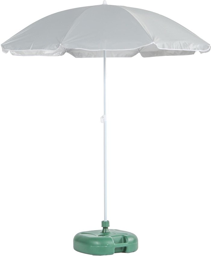 The Range | Harbour Housewares Metal Beach Parasol And Base Set - Grey/Green Harbour Housewares Metal Beach Parasol And Base Set - Grey/Green
