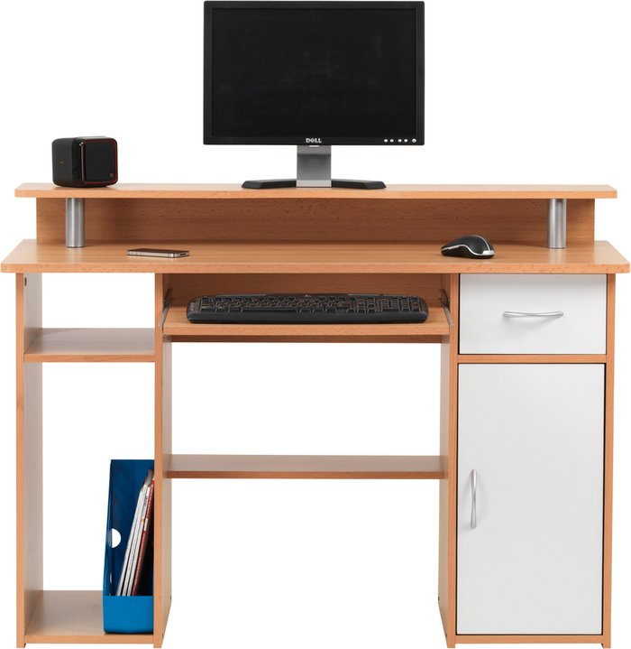 The Range | Alphason Alphason Albany Work Station Desk - Beech Alphason Alphason Albany Work Station Desk - Beech