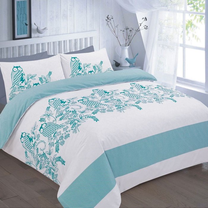 The Range | Homespace Direct Ltd Owls Reversible Floral Duvet Cover Bedding Set - Blue Homespace Direct Ltd Owls Reversible Floral Duvet Cover Bedding Set - Blue