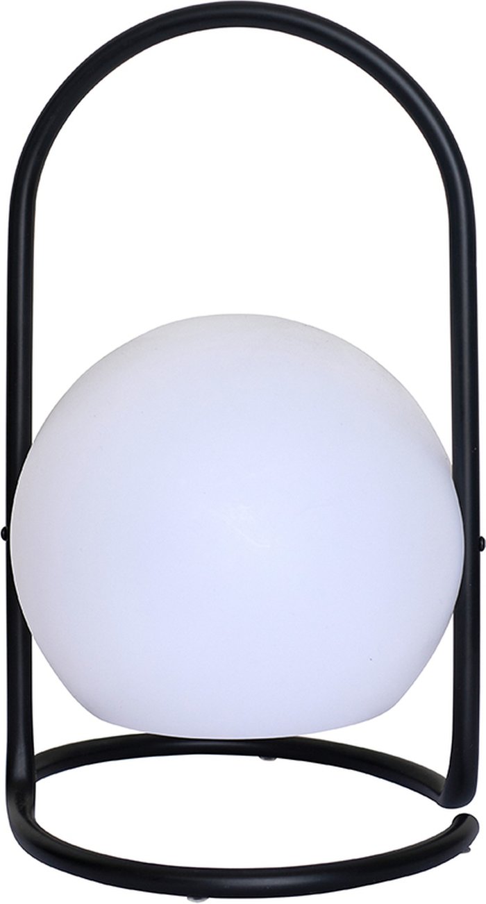 The Range | ValueLights Corte Black Outdoor Table Lamp Dimmable With White Globe Shade - Black ValueLights Corte Black Outdoor Table Lamp Dimmable With White Globe Shade - Black