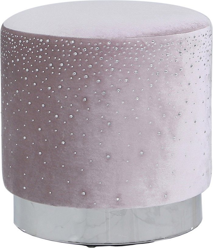 The Range | Vanity Living Velvet Round Diamond Footstool - Lavender Vanity Living Velvet Round Diamond Footstool - Lavender