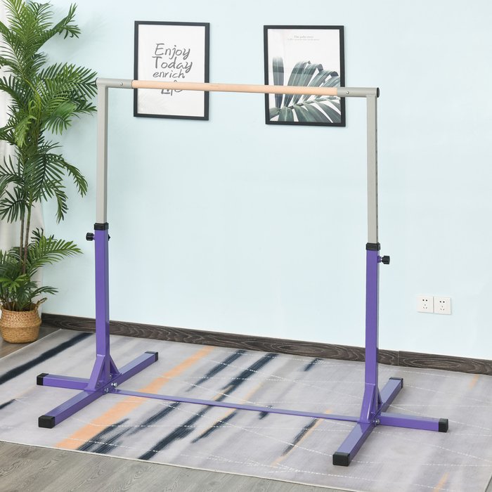 The Range | HOMCOM Adjustable Kids Gymnastics Training Bar - Purple HOMCOM Adjustable Kids Gymnastics Training Bar - Purple