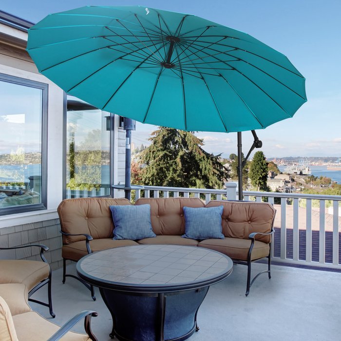 The Range | Outsunny Cantilever Umbrella With 18 Ribs & Vents - Blue Outsunny Cantilever Umbrella With 18 Ribs & Vents - Blue