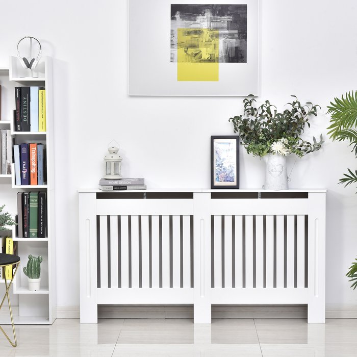 The Range | HOMCOM Modern Vertical Style Slatted Radiator Cover wrong - White HOMCOM Modern Vertical Style Slatted Radiator Cover wrong - White