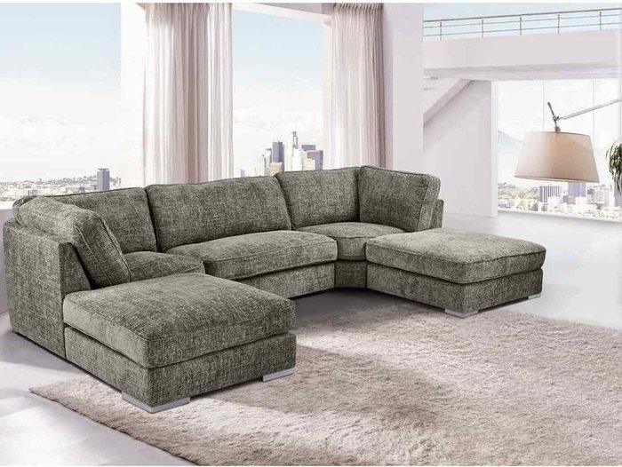 The Range | Simply Eleganza Britany Large Corner U Shape Sofa - Grey Simply Eleganza Britany Large Corner U Shape Sofa - Grey