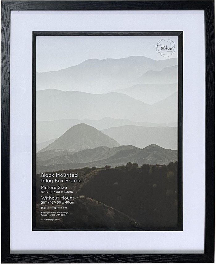 The Range | The Port. Co Gallery Black Mounted Inlay Box Frame - Black / 16x12in The Port. Co Gallery Black Mounted Inlay Box Frame - Black / 16x12in