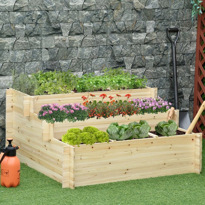The Range | Outsunny Outsunny 3 Tier Raised Garden Bed Planter Box With 9 Grids & Non-woven Fabric Outsunny Outsunny 3 Tier Raised Garden Bed Planter Box With 9 Grids & Non-woven Fabric
