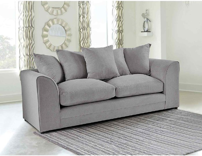 The Range | Simply Eleganza Mirana Modern Plush Velvet 3 Seater Sofa - Grey Simply Eleganza Mirana Modern Plush Velvet 3 Seater Sofa - Grey