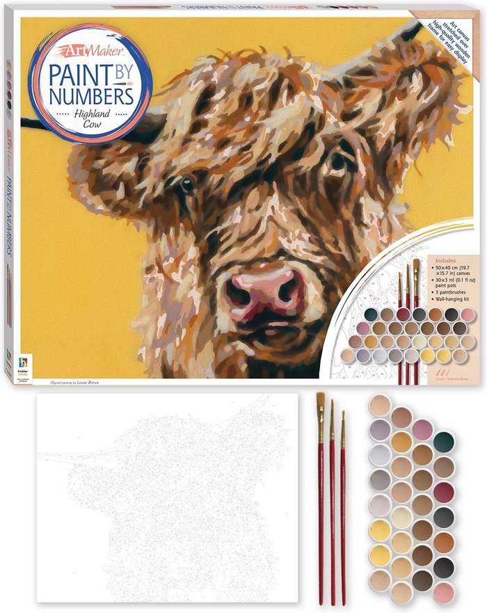 The Range | Hinkler Paint by Numbers Canvas Kit - Highland Cow Hinkler Paint by Numbers Canvas Kit - Highland Cow