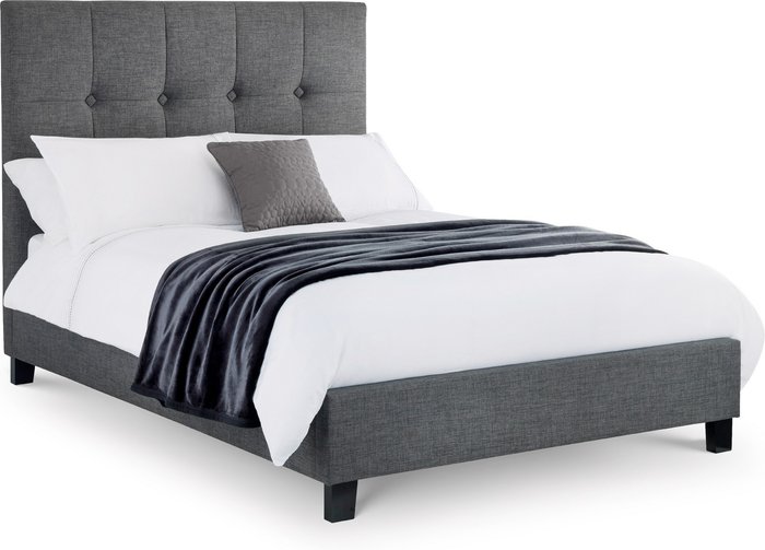 The Range | Julian Bowen Sorrento High Headboard Superking Bed - Slate Linen - Slate Grey Julian Bowen Sorrento High Headboard Superking Bed - Slate Linen - Slate Grey