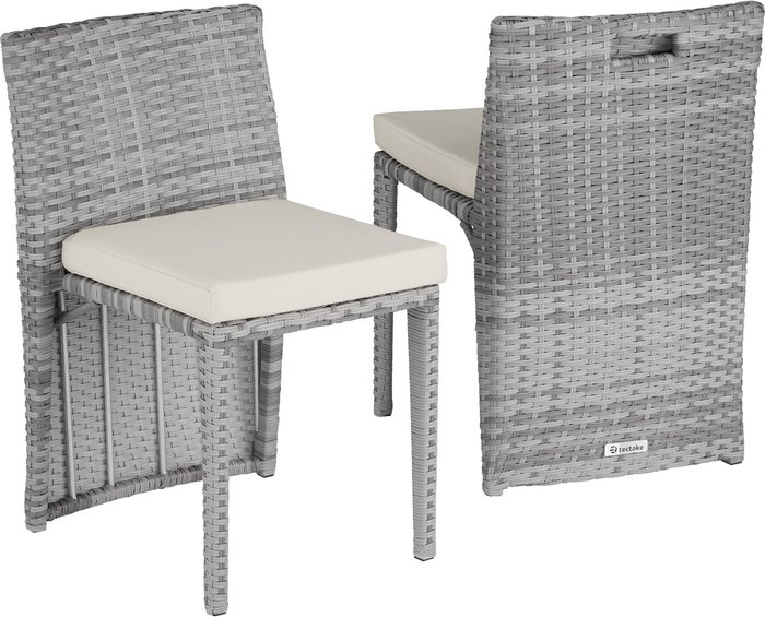 The Range | TECTAKE Tectake Hamburg Rattan Garden Bistro Set - Light Grey TECTAKE Tectake Hamburg Rattan Garden Bistro Set - Light Grey