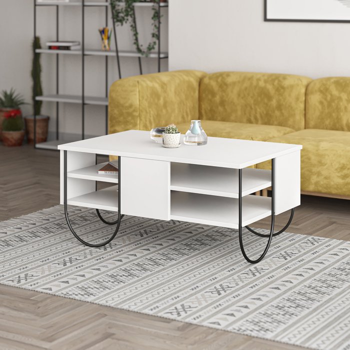 The Range | Decortie Norfolk Modern Coffee Table Multipurpose - White Decortie Norfolk Modern Coffee Table Multipurpose - White