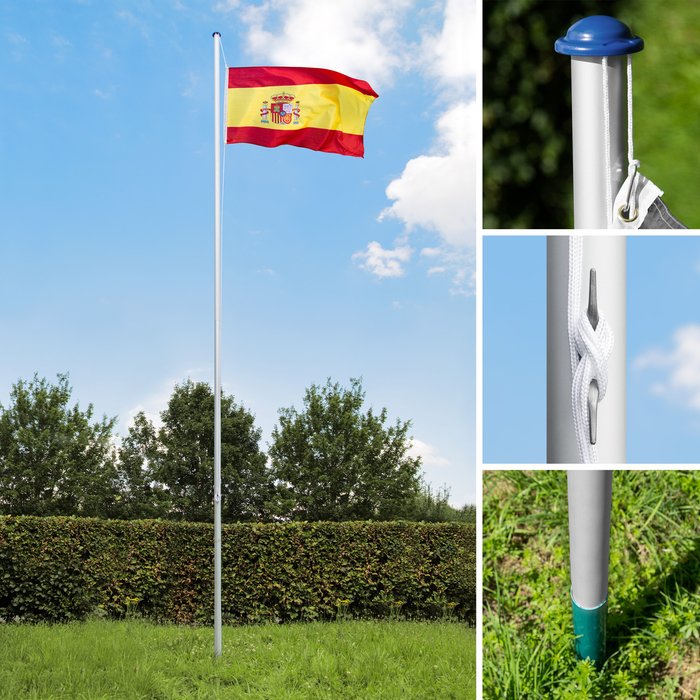The Range | TECTAKE Flagpole Aluminium - Spain TECTAKE Flagpole Aluminium - Spain