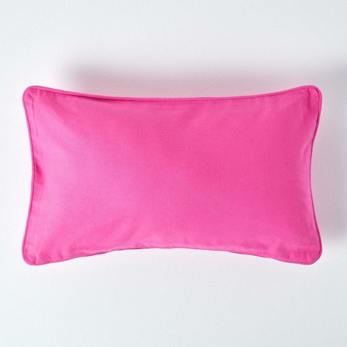 The Range | Homescapes Homescapes Cotton Plain Cushion Cover - Cerise / 50cm Homescapes Homescapes Cotton Plain Cushion Cover - Cerise / 50cm