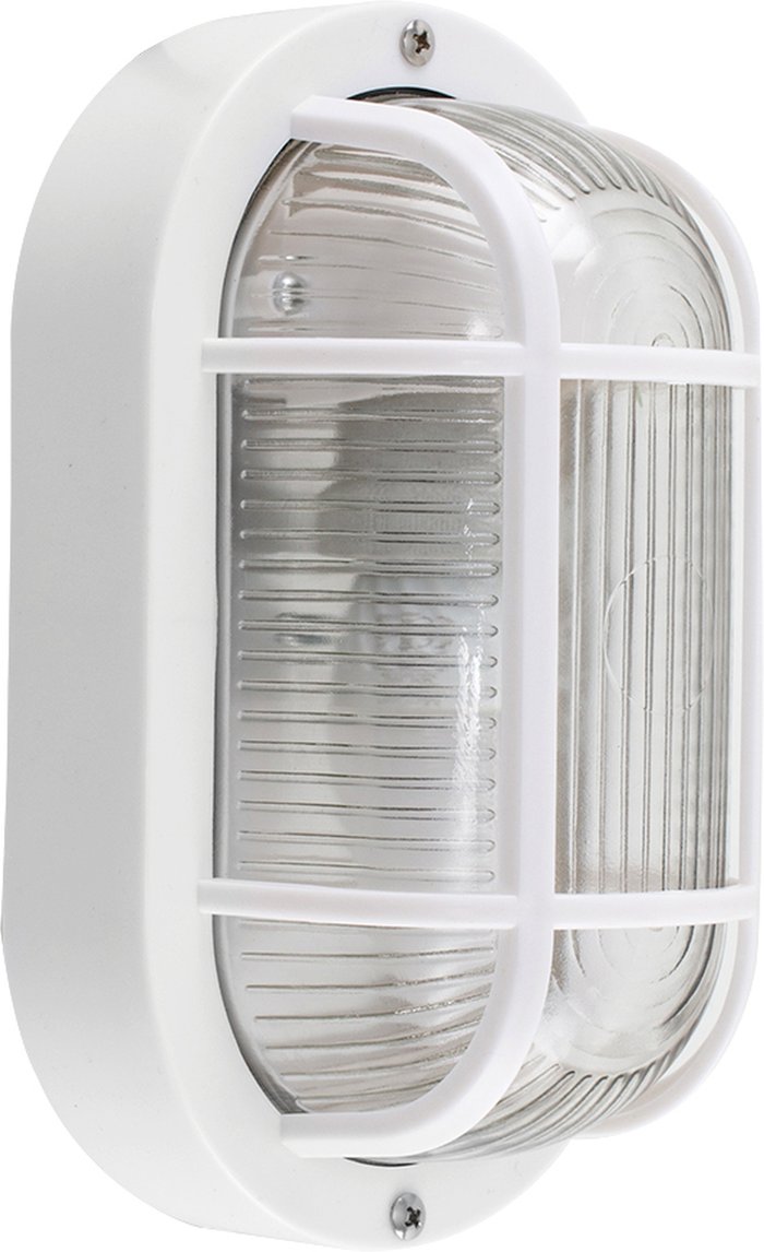 The Range | ValueLights Modern White IP44 Rated Outdoor Garden Security Bulkhead Wall Light - White ValueLights Modern White IP44 Rated Outdoor Garden Security Bulkhead Wall Light - White