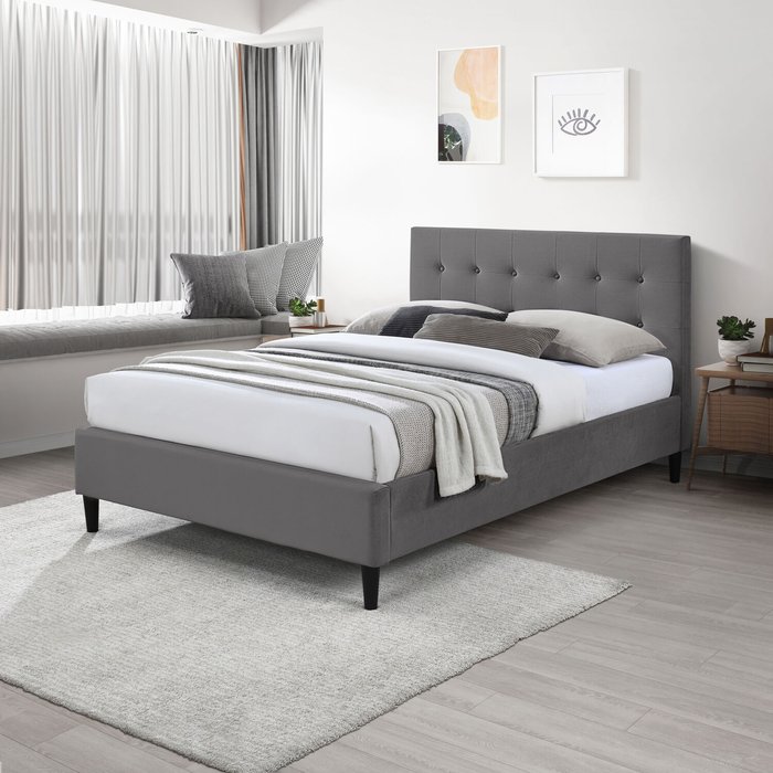 The Range | Furnitureboxuk Lotus Upholstered Velvet Bed Frame - Taupe / 36kg Furnitureboxuk Lotus Upholstered Velvet Bed Frame - Taupe / 36kg