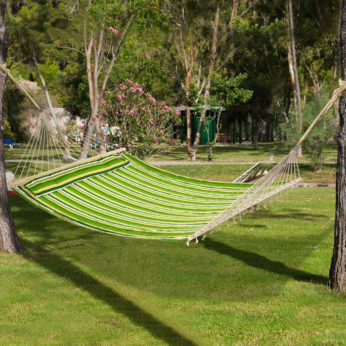 The Range | Outsunny Outdoor 2 Person Double Hammock - Green, Yellow, White Outsunny Outdoor 2 Person Double Hammock - Green, Yellow, White