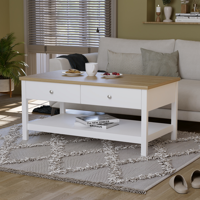 The Range | Arlington 4 Drawer Coffee Table - White Arlington 4 Drawer Coffee Table - White