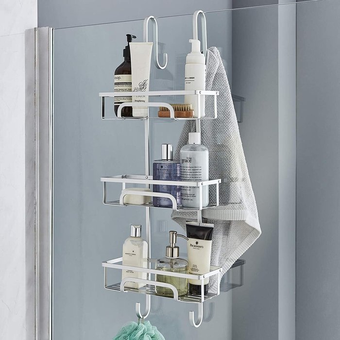 The Range | House Of Home 3 Tier Aluminium Over Door Shower Caddy - Silver House Of Home 3 Tier Aluminium Over Door Shower Caddy - Silver