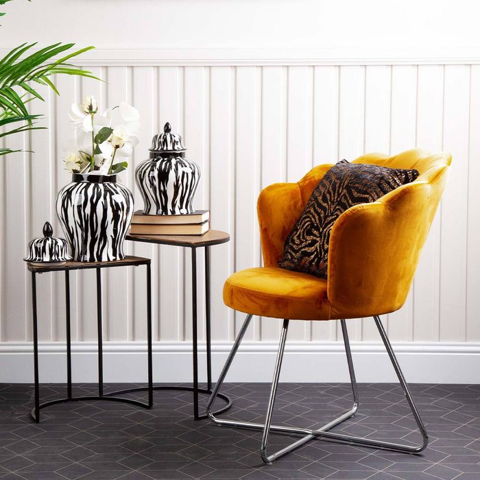 The Range | Vanity Living Accent Velvet Dining Shell Chair with Silver Legs - Mustard Vanity Living Accent Velvet Dining Shell Chair with Silver Legs - Mustard
