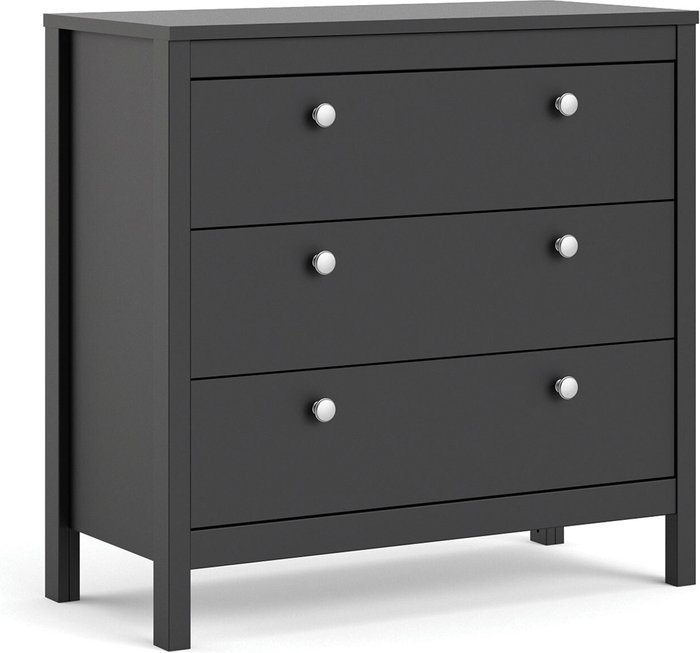 The Range | Furniture To Go Madrid 3-Drawer Chest of Drawers - Black Furniture To Go Madrid 3-Drawer Chest of Drawers - Black
