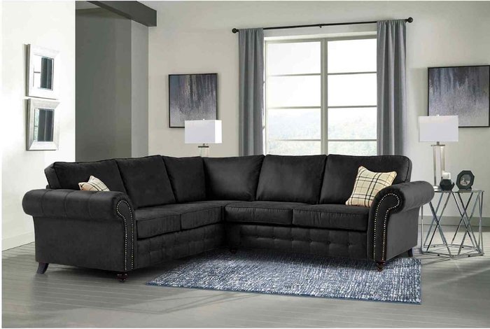 The Range | Simply Eleganza Oakana Luxury Leather 2c2 Corner Sofa - Black Simply Eleganza Oakana Luxury Leather 2c2 Corner Sofa - Black