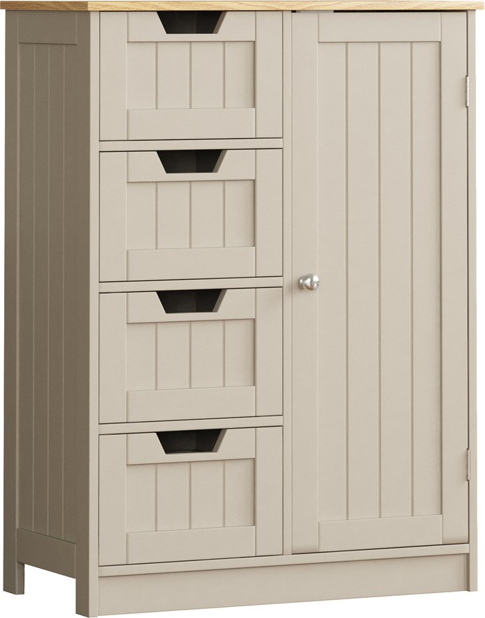 The Range | Priano 4 Drawer 1 Door Freestanding Unit - Grey Priano 4 Drawer 1 Door Freestanding Unit - Grey