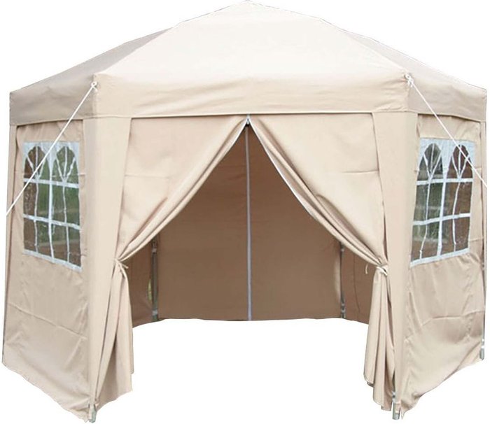 The Range | Airwave Airwave 3.5m Hexagon Gazebo - Beige Airwave Airwave 3.5m Hexagon Gazebo - Beige