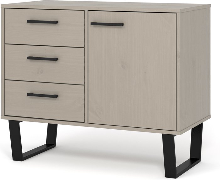 The Range | Core Products Ltd Texas Grey small sideboard with 1 door and 3 drawers - Grey washed wax Core Products Ltd Texas Grey small sideboard with 1 door and 3 drawers - Grey washed wax