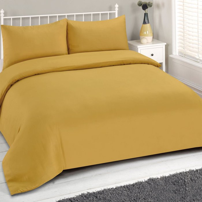 The Range | Brentfords Brentfords Plain Duvet Cover With Pillowcase Bedding Set - Ochre / 0.9kg Brentfords Brentfords Plain Duvet Cover With Pillowcase Bedding Set - Ochre / 0.9kg