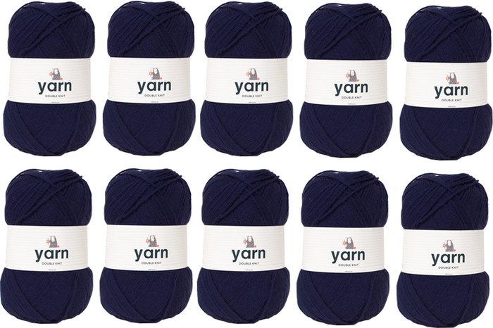 The Range | Korbond Pack of 10 DK Yarn 100g Balls Navy Blue Korbond Pack of 10 DK Yarn 100g Balls Navy Blue
