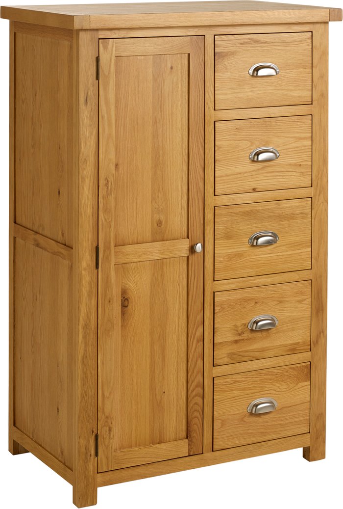 The Range | Birlea Woburn 1 Door 5 Drawer Wardrobe - Oak Birlea Woburn 1 Door 5 Drawer Wardrobe - Oak