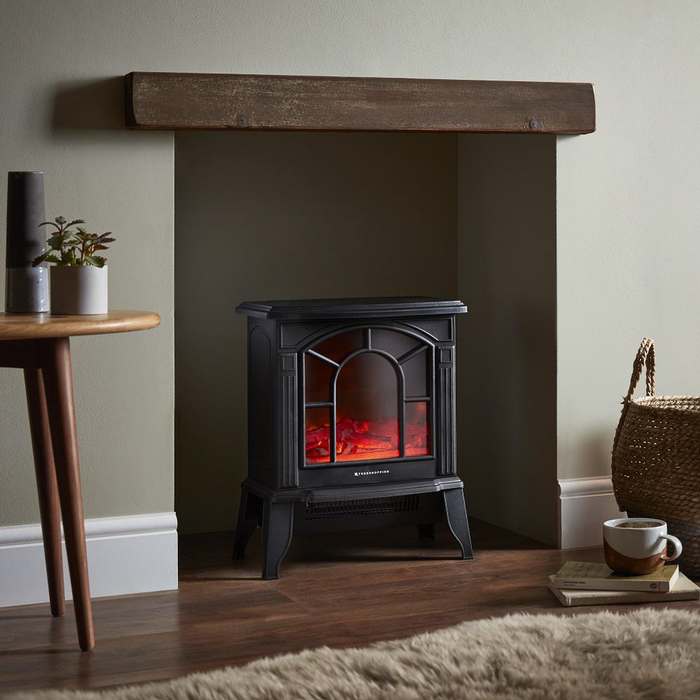 The Range | TrueShopping Freestanding 1800W Electric Fireplace with Wood Burner Flame Effect - Black TrueShopping Freestanding 1800W Electric Fireplace with Wood Burner Flame Effect - Black