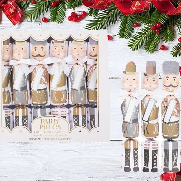 The Range | RSW 6 White Nutcracker Christmas Crackers Traditional Cracker 11 Inch - White & brown RSW 6 White Nutcracker Christmas Crackers Traditional Cracker 11 Inch - White & brown