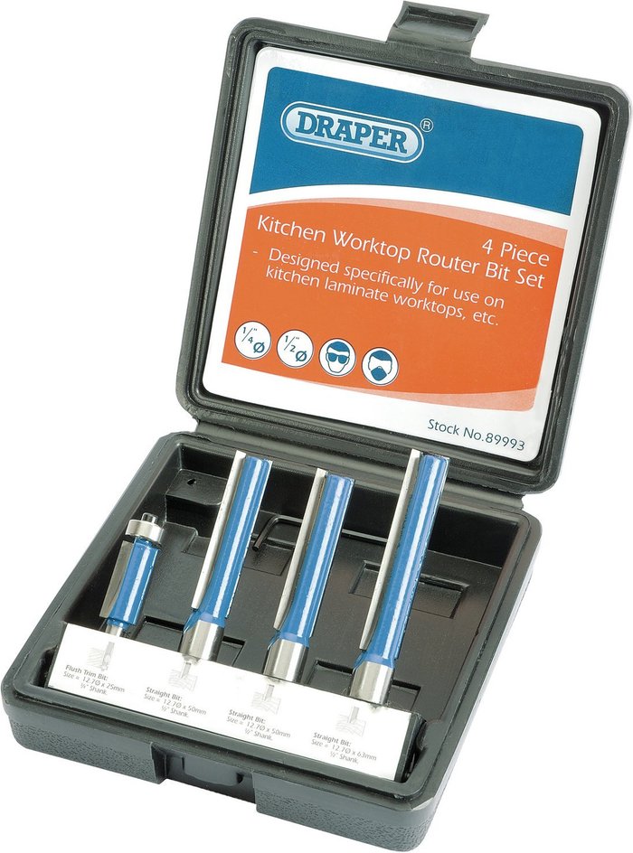 The Range | Draper Draper 4 Piece Kitchen Router Bit Set Draper Draper 4 Piece Kitchen Router Bit Set