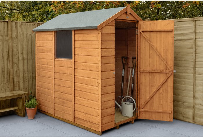 The Range | Forest Shiplap Dip Treat 6x4 Apex Shed - No Installation Forest Shiplap Dip Treat 6x4 Apex Shed - No Installation