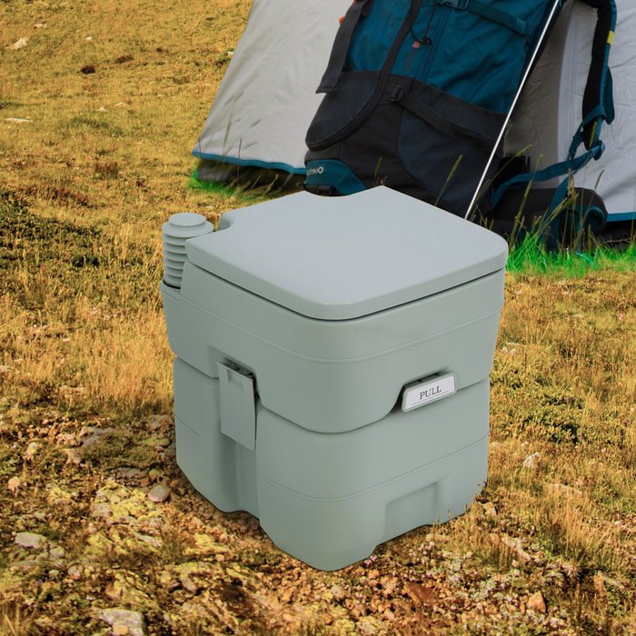 The Range | Outsunny Mobile Camping Toilet - Grey Outsunny Mobile Camping Toilet - Grey