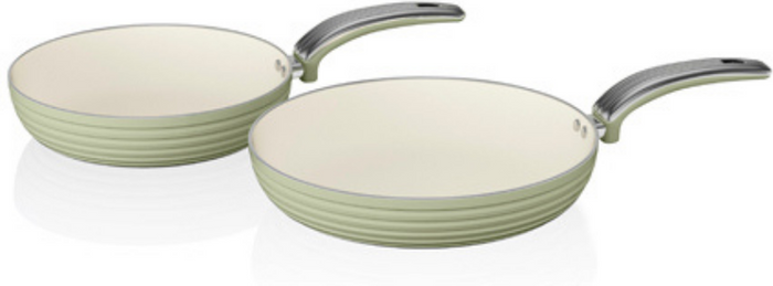 The Range | Swan Retro 2 Piece Frying Pan Set - Green Swan Retro 2 Piece Frying Pan Set - Green