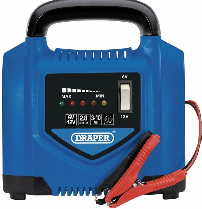 The Range | Draper Draper BCP4A Automotive Battery Charger 6v or 12v Draper Draper BCP4A Automotive Battery Charger 6v or 12v