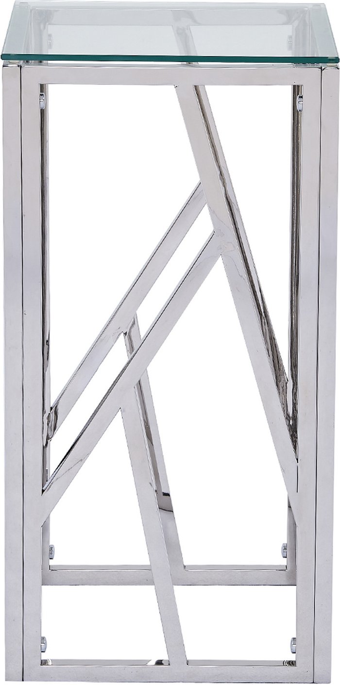 The Range | Vanity Living Side Table - Roma Chrome Metal Glass-Top Telephone End Table - Chrome Vanity Living Side Table - Roma Chrome Metal Glass-Top Telephone End Table - Chrome