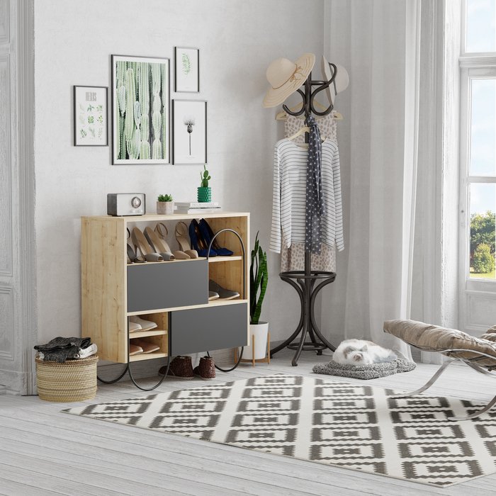 The Range | Decortie Norfolk Shoe Cabinet - Oak / Manufactured Wood Decortie Norfolk Shoe Cabinet - Oak / Manufactured Wood