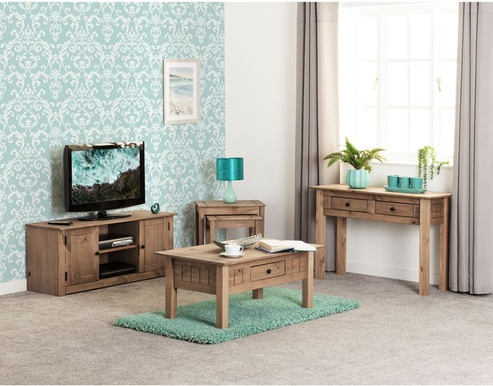 The Range | Seconique Panama Flat Screen TV Unit - Natural Wax Seconique Panama Flat Screen TV Unit - Natural Wax