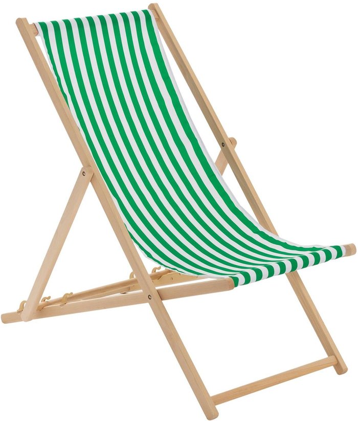 The Range | Harbour Housewares Wooden Folding Garden Sun Lounger Deck Chair x1 - Green Harbour Housewares Wooden Folding Garden Sun Lounger Deck Chair x1 - Green