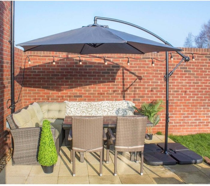 The Range | Airwave Airwave 3m Banana Hanging Parasol (base not included) - Grey Airwave Airwave 3m Banana Hanging Parasol (base not included) - Grey