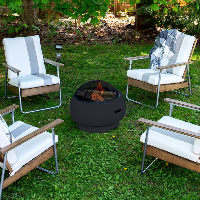 The Range | Dorel Dorel Asher Wood Burning Fire Pit with Grill and Cover - Grey Dorel Dorel Asher Wood Burning Fire Pit with Grill and Cover - Grey