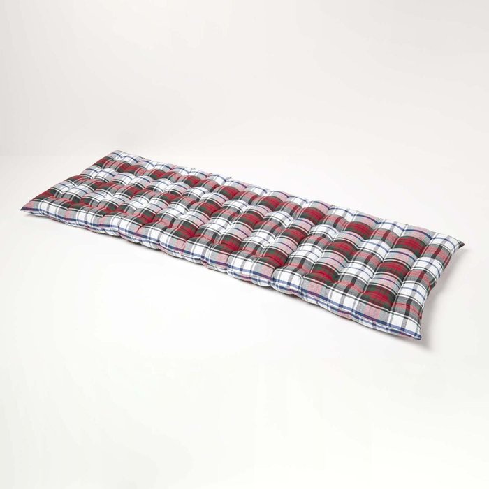 The Range | Homescapes Tartan Garden Bench Pad Cushion - MacDuff Homescapes Tartan Garden Bench Pad Cushion - MacDuff