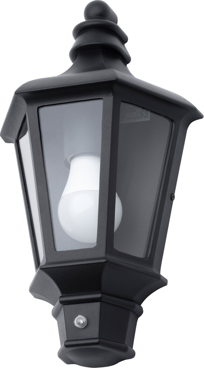 The Range | Litecraft Perry Outdoor Half Lantern Wall Light with Photocell Sensor - Black Litecraft Perry Outdoor Half Lantern Wall Light with Photocell Sensor - Black