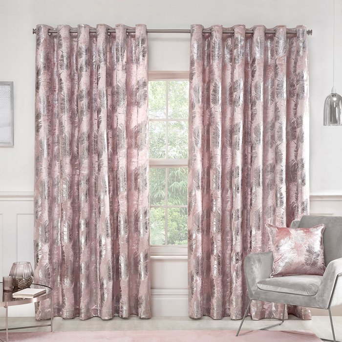 The Range | Divante Plume Metallic Feather Curtains - Blush / 229cm Divante Plume Metallic Feather Curtains - Blush / 229cm