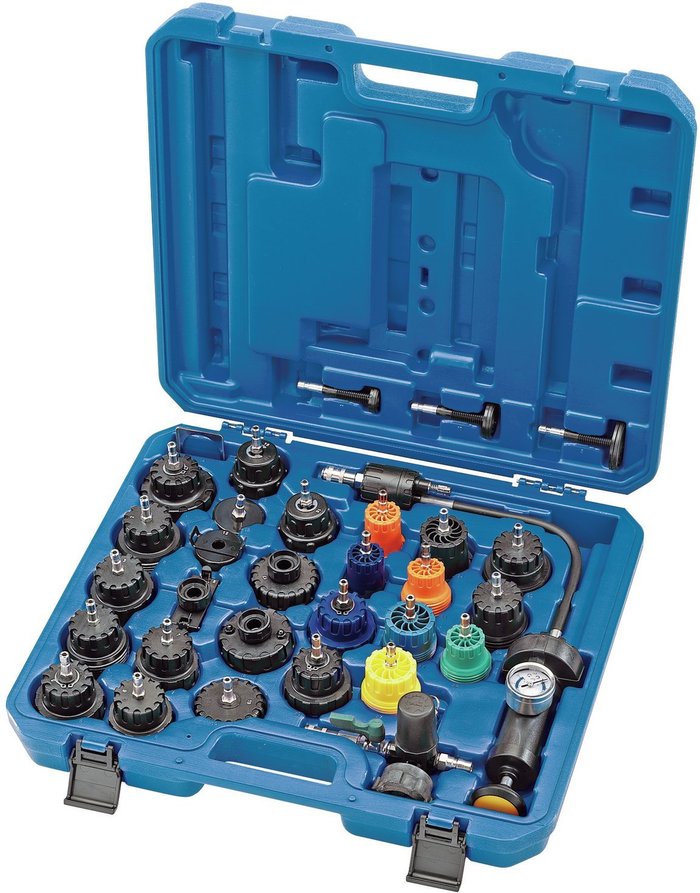 The Range | Draper Draper Expert 33 Piece Automotive Radiator and Cap Pressure Test Tool Kit Draper Draper Expert 33 Piece Automotive Radiator and Cap Pressure Test Tool Kit
